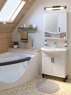 Зеркальный шкаф Runo белый Марсель 65 (00-00001202)